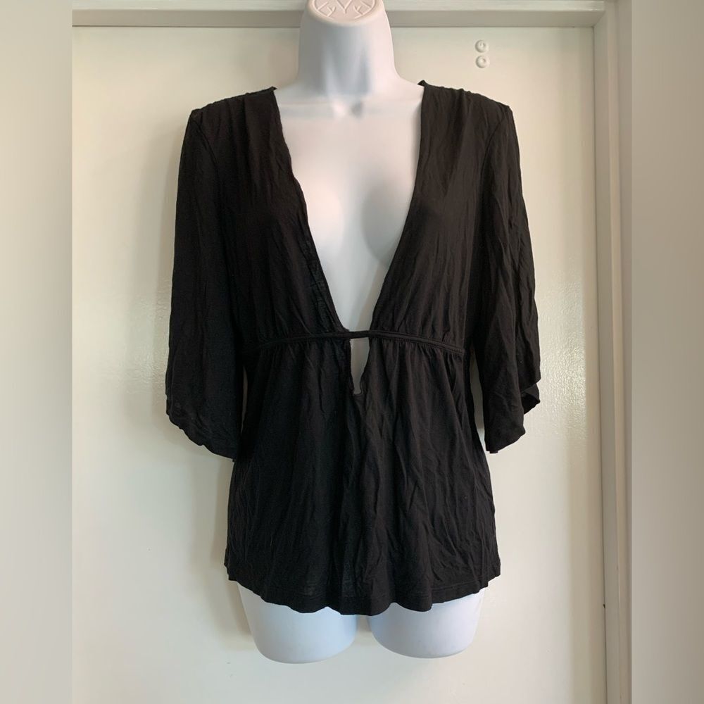 NWT French Connection Black Keyhole Open Shoulder Top Size 10
